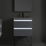 Blossom Jena 36" 2-Drawer Calacatta White Wall-Mounted Vanity Set With Acrylic Top and Integrated Single Sink