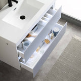Blossom Jena 36" 2-Drawer Light Gray Wall-Mounted Vanity Base