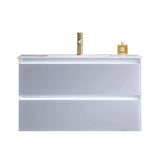 Blossom Jena 36" 2-Drawer Light Gray Wall-Mounted Vanity Base