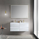 Blossom Jena 48" 4-Drawer Calacatta White Wall-Mounted Vanity Base