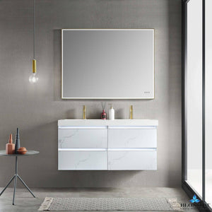 Blossom Jena 48" 4-Drawer Calacatta White Wall-Mounted Vanity Base