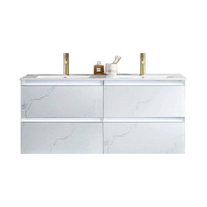 Blossom Jena 48" 4-Drawer Calacatta White Wall-Mounted Vanity Base