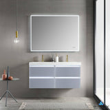 Blossom Jena 48" 4-Drawer Light Gray Wall-Mounted Vanity Base