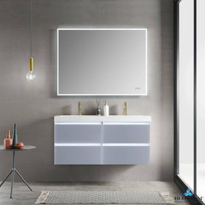 Blossom Jena 48" 4-Drawer Light Gray Wall-Mounted Vanity Base