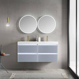 Blossom Jena 48" 4-Drawer Light Gray Wall-Mounted Vanity Base