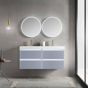 Blossom Jena 48" 4-Drawer Light Gray Wall-Mounted Vanity Base