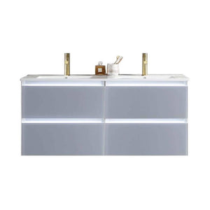 Blossom Jena 48" 4-Drawer Light Gray Wall-Mounted Vanity Base