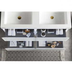Blossom Jena 60" 4-Drawer Calacatta White Wall-Mounted Vanity Base