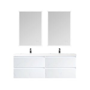 Blossom Jena 60" 4-Drawer Calacatta White Wall-Mounted Vanity Base