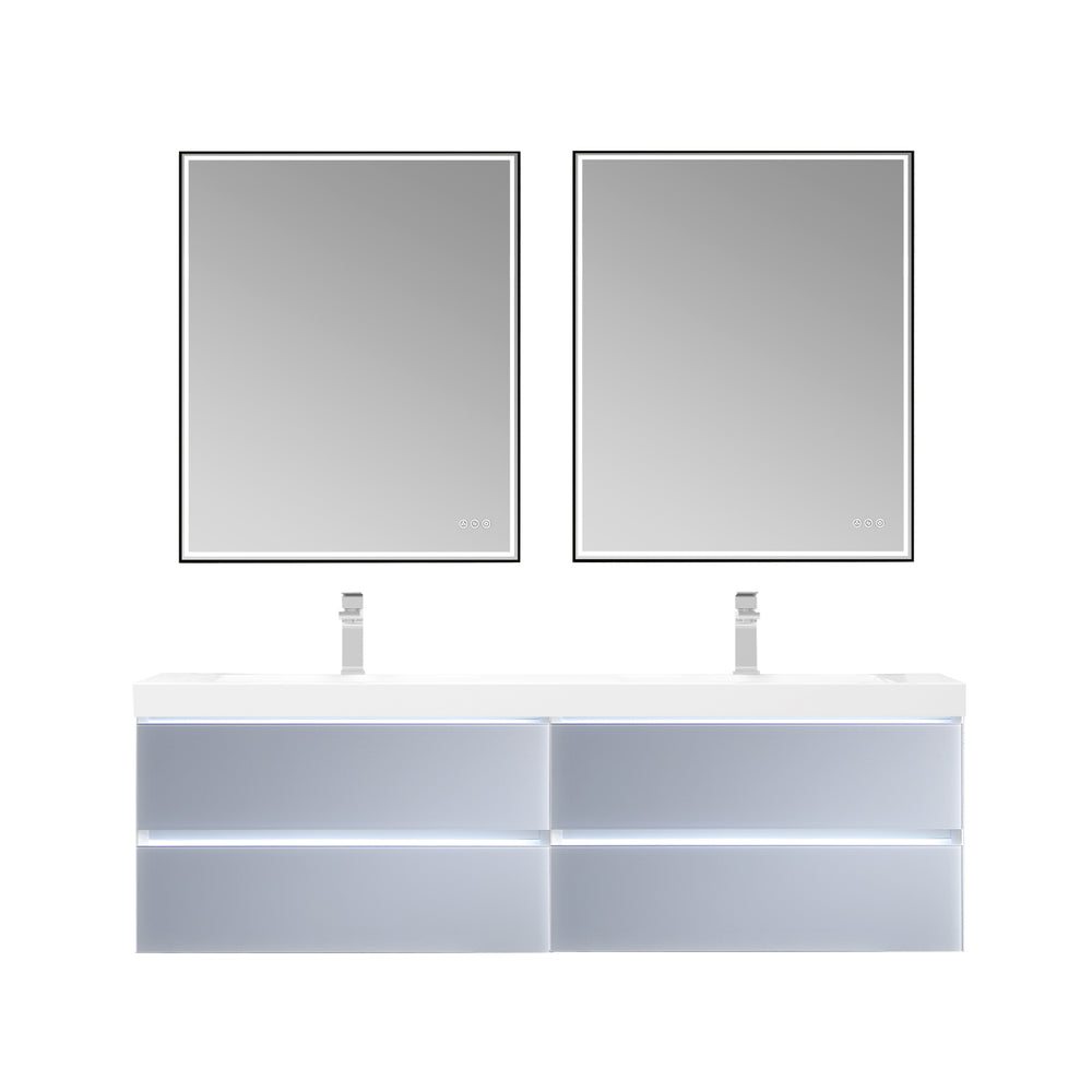 Blossom Jena 72" 4-Drawer Light Grey Wall-Mounted Vanity Base