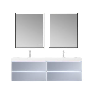 Blossom Jena 72" 4-Drawer Light Grey Wall-Mounted Vanity Base