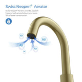 Blossom KBF1016 10" x 15" Brush Gold  Two Handle Design Wide Spread Bathroom Sink Faucet