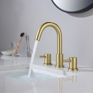 Blossom KBF1016 10" x 15" Brush Gold  Two Handle Design Wide Spread Bathroom Sink Faucet