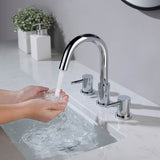 Blossom KBF1016 10" x 15" Chrome Two Handle Design Wide Spread Bathroom Sink Faucet