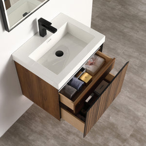 Blossom Lille 24" Brown Walnut Strip Single Vanity