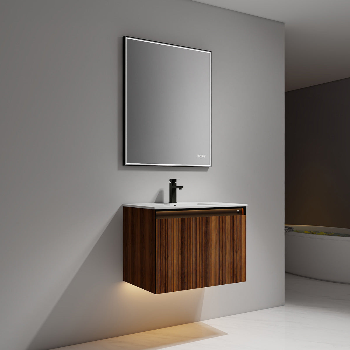 Blossom Lille 30" Brown Walnut Strip Single Vanity