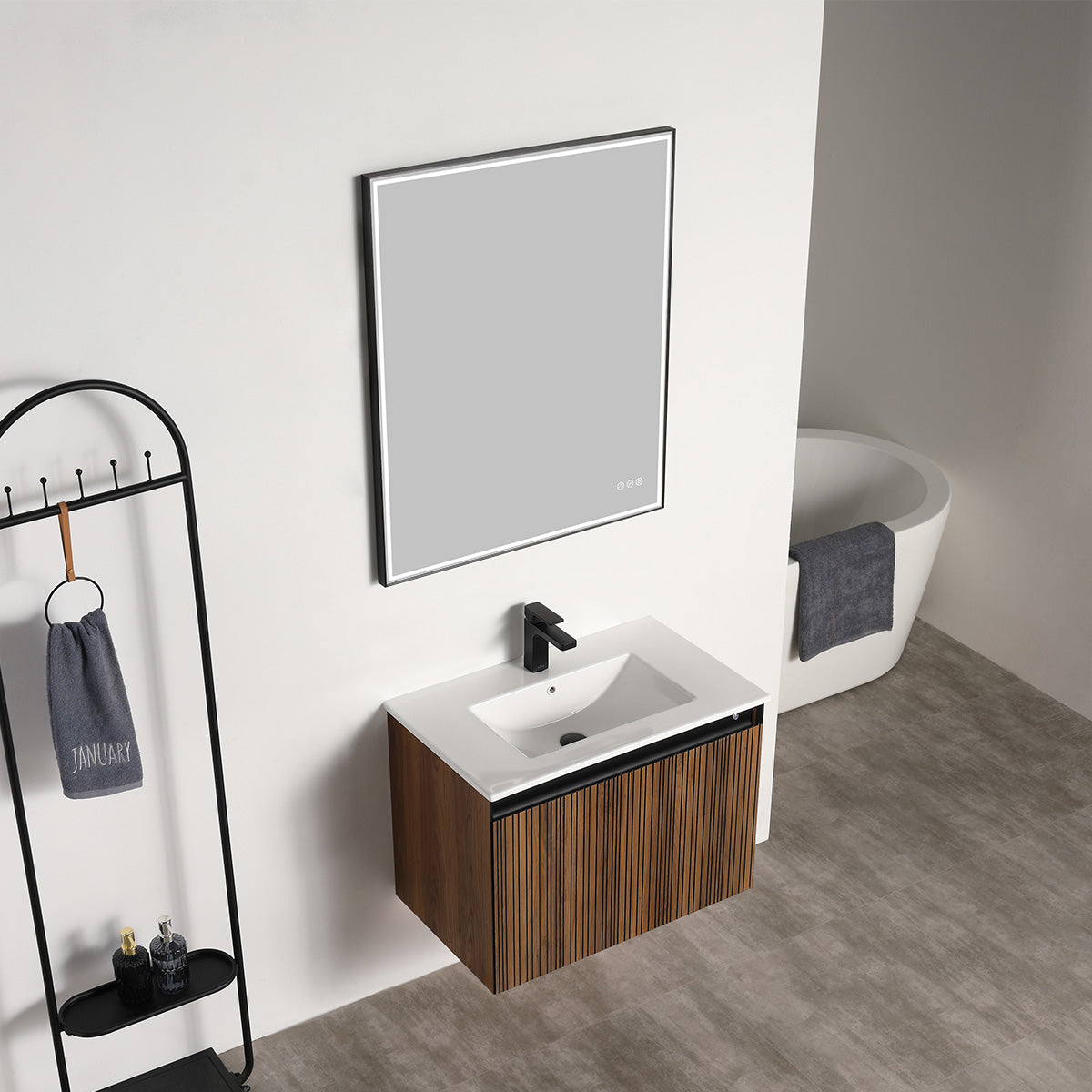 Blossom Lille 30" Brown Walnut Strip Single Vanity