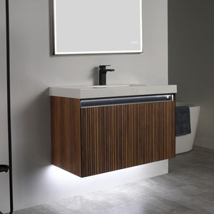 Blossom Lille 36" Brown Walnut Strip Single Vanity