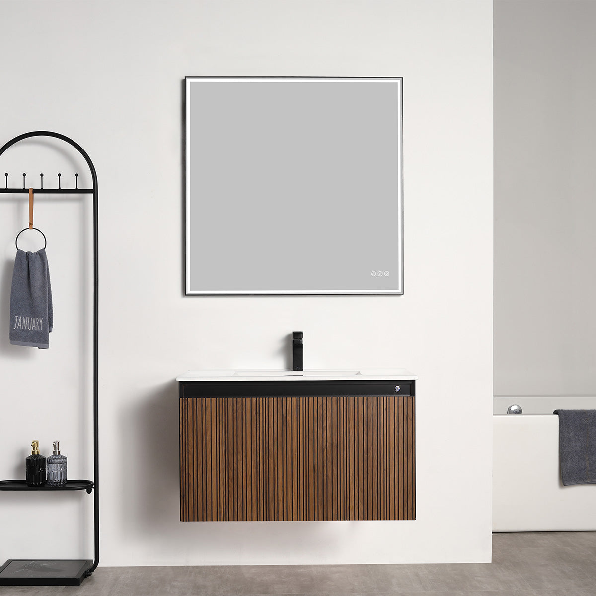 Blossom Lille 36" Brown Walnut Strip Single Vanity