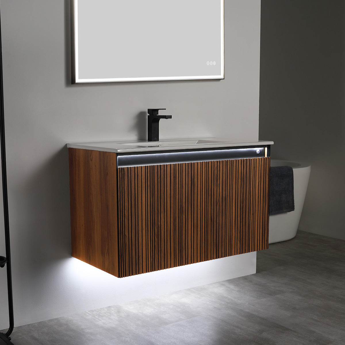 Blossom Lille 36" Brown Walnut Strip Single Vanity