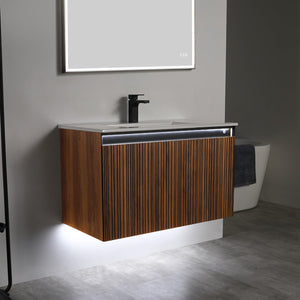 Blossom Lille 36" Brown Walnut Strip Single Vanity