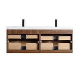 Blossom Lille 60" Brown Walnut Strip Double Vanity