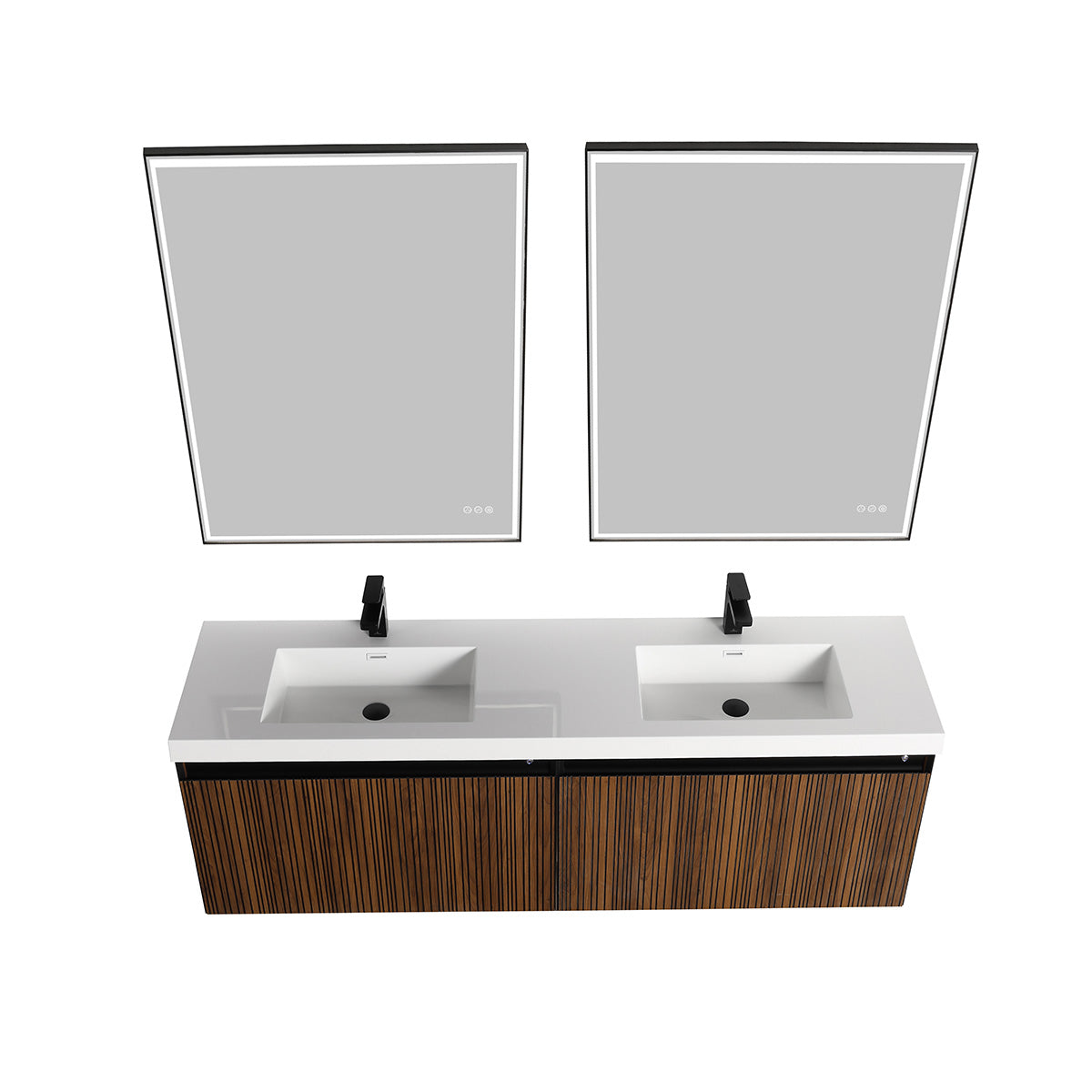 Blossom Lille 72" Brown Walnut Strip Double Vanity