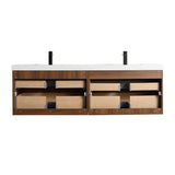 Blossom Lille 72" Brown Walnut Strip Double Vanity