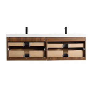 Blossom Lille 72" Brown Walnut Strip Double Vanity