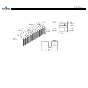 Blossom Lille 72" Brown Walnut Strip Double Vanity