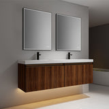 Blossom Lille 72" Brown Walnut Strip Double Vanity