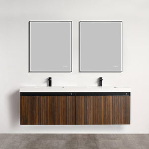 Blossom Lille 72" Brown Walnut Strip Double Vanity
