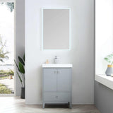 Blossom Lyon 24" 2-Door 1-Drawer Metal Gray Freestanding Vanity Base