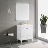 Blossom Lyon 30" 2-Door 1-Drawer Matte White Freestanding Vanity Base