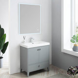 Blossom Lyon 30" 2-Door 1-Drawer Metal Gray Freestanding Vanity Base