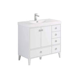 Blossom Lyon 36" 2-Door 5-Drawer Matte White Freestanding Vanity Base