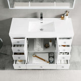 Blossom Lyon 48" 2-Door 9-Drawer Matte White Freestanding Vanity Base