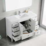 Blossom Lyon 48" 2-Door 9-Drawer Matte White Freestanding Vanity Base