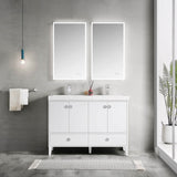Blossom Lyon 48" 4-Door 2-Drawer Matte White Freestanding Vanity Base
