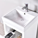 Blossom Milan 20" 1-Drawer Glossy White And Silver Gray Freestanding Vanity Base