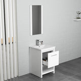 Blossom Milan 20" 1-Drawer Glossy White Freestanding Vanity Base