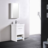 Blossom Milan 20" 1-Drawer Glossy White Freestanding Vanity Base