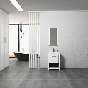 Blossom Milan 20" 1-Drawer Glossy White Freestanding Vanity Base