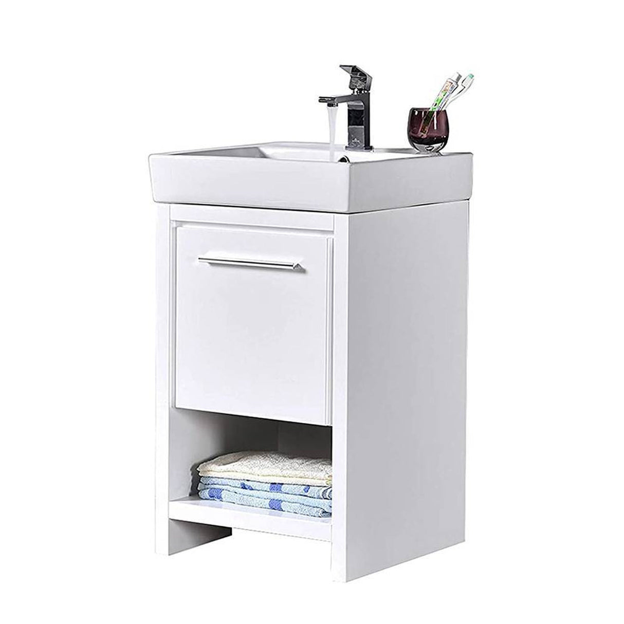Blossom Milan 20" 1-Drawer Glossy White Freestanding Vanity Base