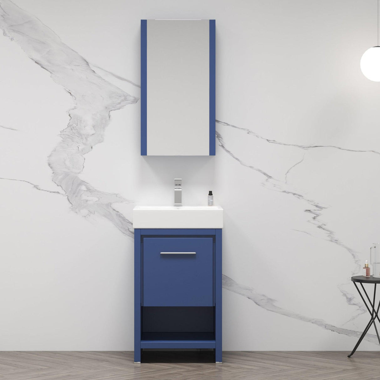 Blossom Milan 20" 1-Drawer Navy Blue Freestanding Vanity Base