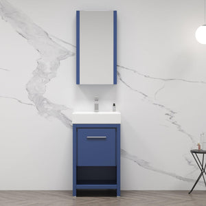 Blossom Milan 20" 1-Drawer Navy Blue Freestanding Vanity Base