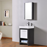 Blossom Milan 20" 1-Drawer Silver Gray And Glossy White Freestanding Vanity Base