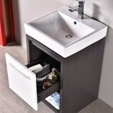 Blossom Milan 20" 1-Drawer Silver Gray And Glossy White Freestanding Vanity Base