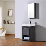 Blossom Milan 20" 1-Drawer Silver Gray Freestanding Vanity Base