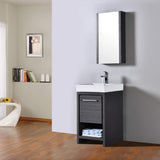 Blossom Milan 20" 1-Drawer Silver Gray Freestanding Vanity Set With Ceramic Drop-In Single Sink